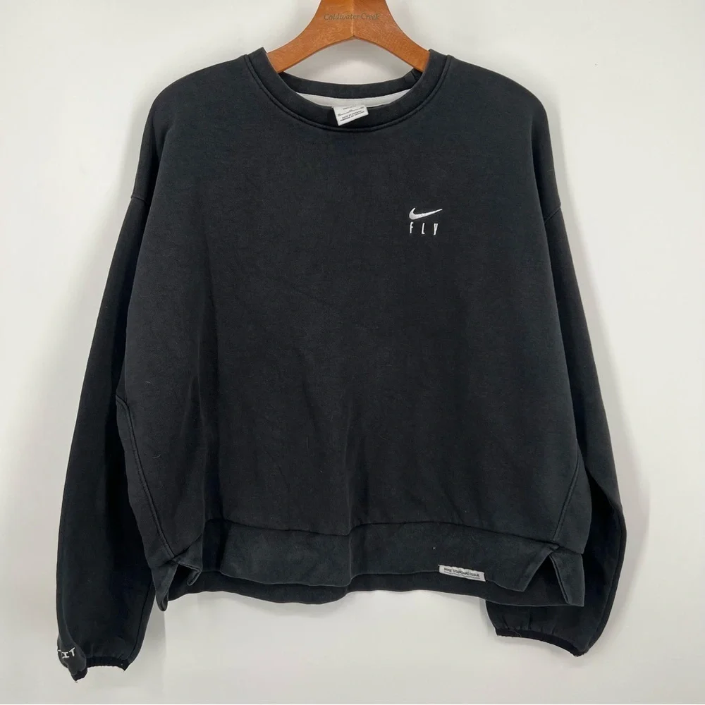 Nike Black Swoosh Fly Standard Issue Basketball Crew-Neck We Fly To Defy